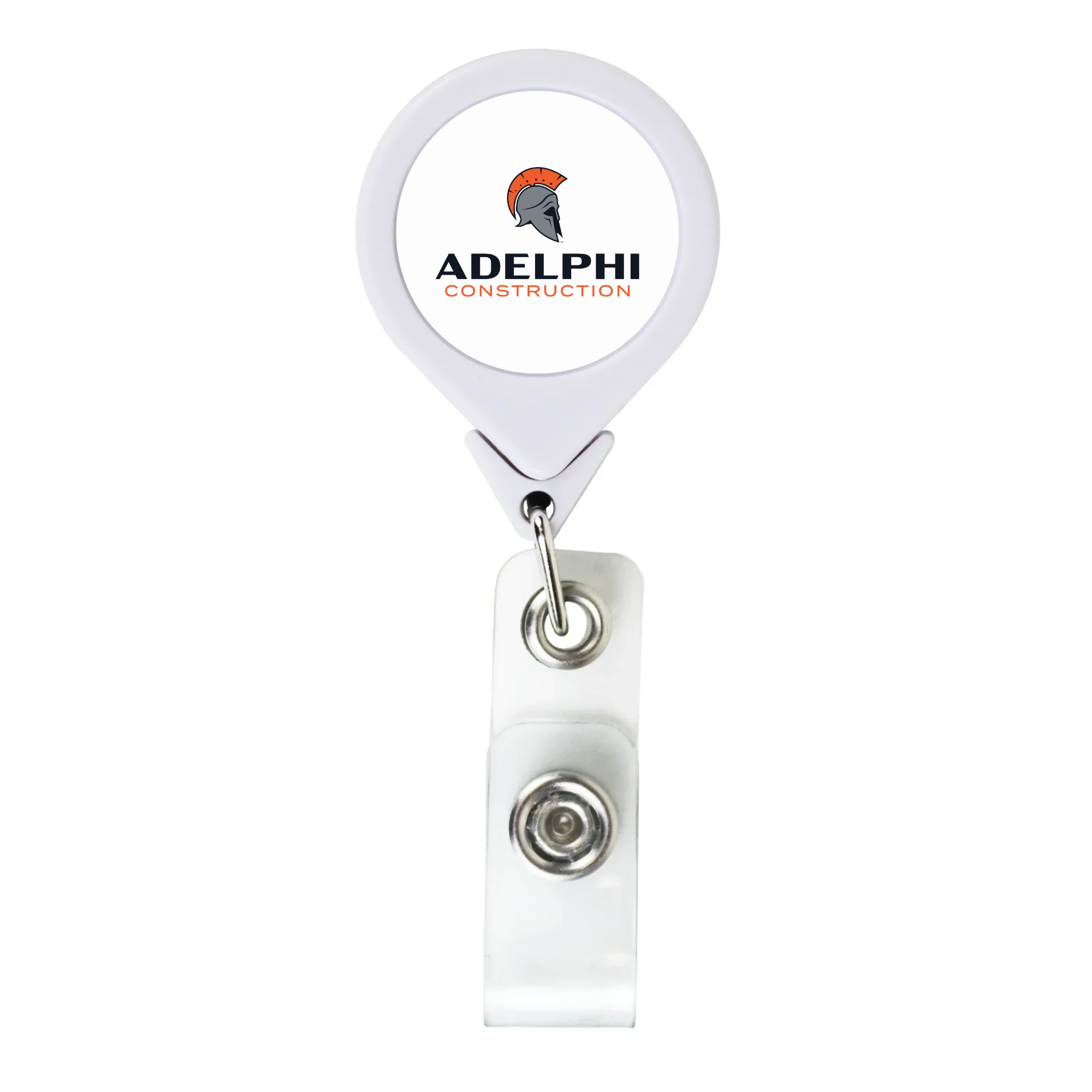 Round Badge Reel Holder - Polydome Label - Adelphi | IAC Marketing